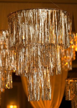 foil tinsel chandelier